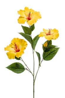 Emerald Kunstbloem Hibiscus 82cm geel
