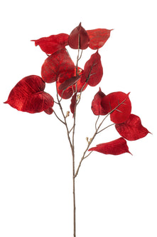 Emerald Kunsttak Ficus velvet 70cm rood