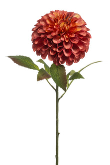 Emerald Kunstbloem Dahlia pompom XL 77cm oranje