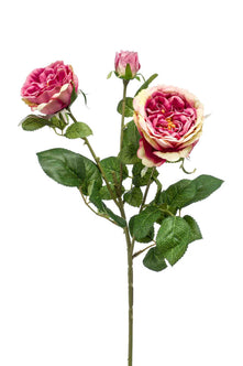 Emerald Kunstbloem Roos 58cm roze/paars