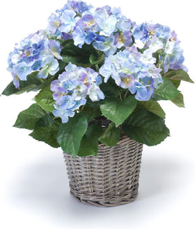 Emerald Kunstplant Hortensia 45cm blauw in pot