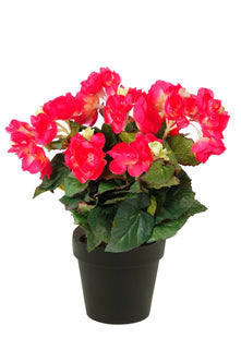 Emerald Kunstplant Begonia in pot 30cm roze