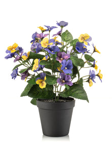 Emerald Kunstplant Viooltje in pot 29cm geel/blauw