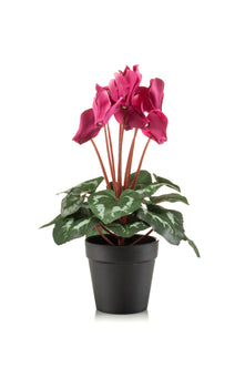 Emerald Kunstplant Cyclamen in pot  30cm felroze
